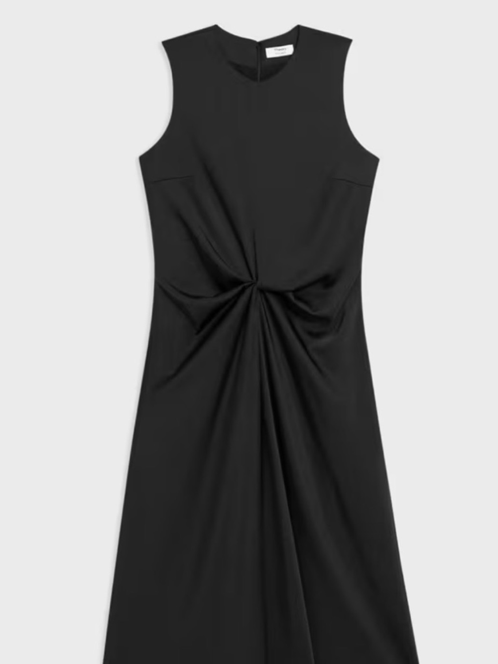 Theory Black Sleeveless Knot-Detail Midi Dress - Picture 3 of 10